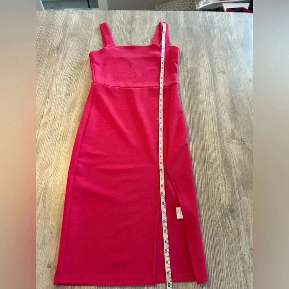 SHEIN Women's BAE Slit Knee-Length Bodycon Dress Size XS Hot Pink it is NWOT - Picture 10 of 11
